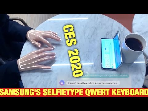 Samsung selfie type invisible AI virtual keyboard demo [CES 2020]