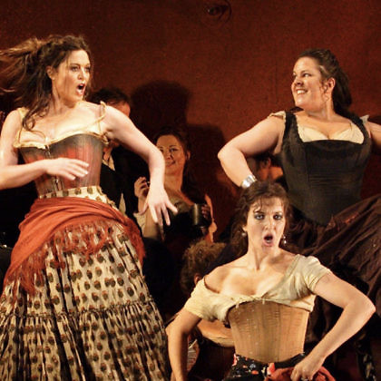 Three actors of the Opera performance Carmen