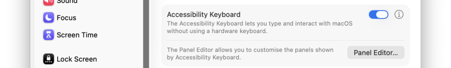 A cropped screenshot of the Accessibility Keyboard setting switch.