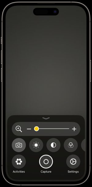 Screenshot of Magnifier app in use