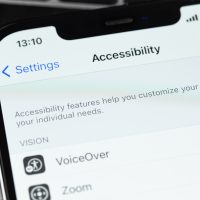 iPhone screen open to accessibility settings.
