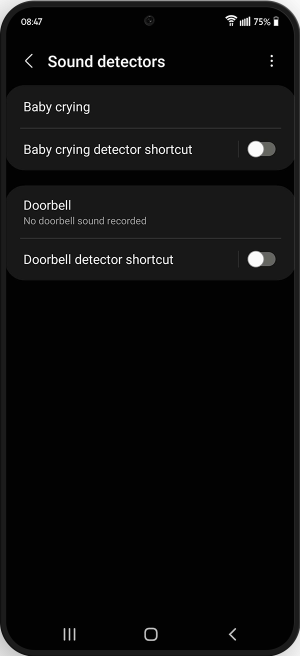 Option to enable baby crying detector shortcut and doorbell detector shortcut.