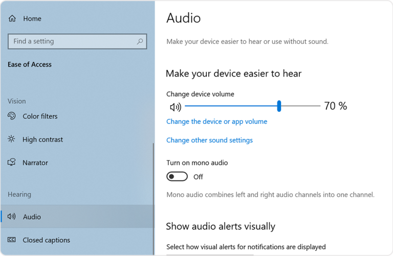 Smartaudio Setting Windows Windows 10 - Centre For Accessibility Australia