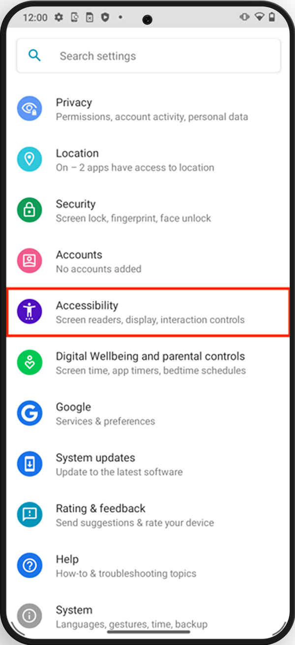 Stock Android Smartphone - Centre For Accessibility Australia