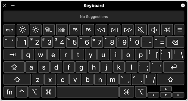 Screenshot of Accessibility Keyboard.