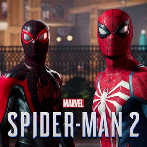 An image of Spiderman staring ahead, with the Marvel logo and Spider Man 2.