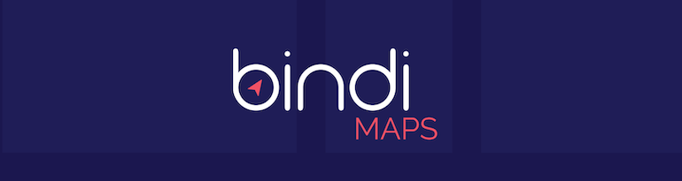 The BindiMaps logo set across a dark blue background. 