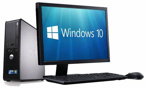 A Windows 10 PC, with the Windows 10 logo on screen.