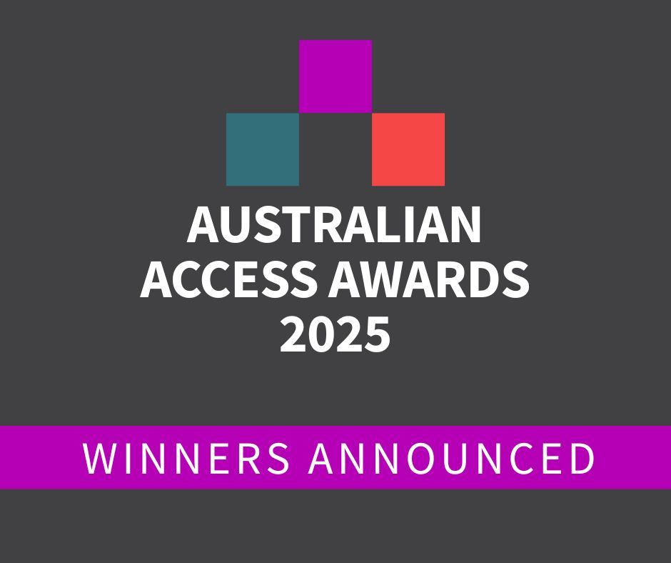 Australian Access Awards 2025 logo. Winners announced.