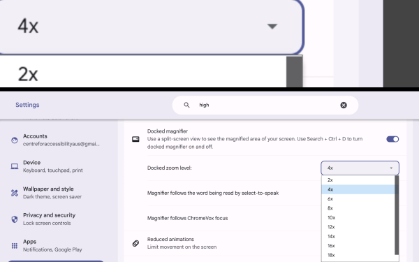 Screenshot of Docked zoom level